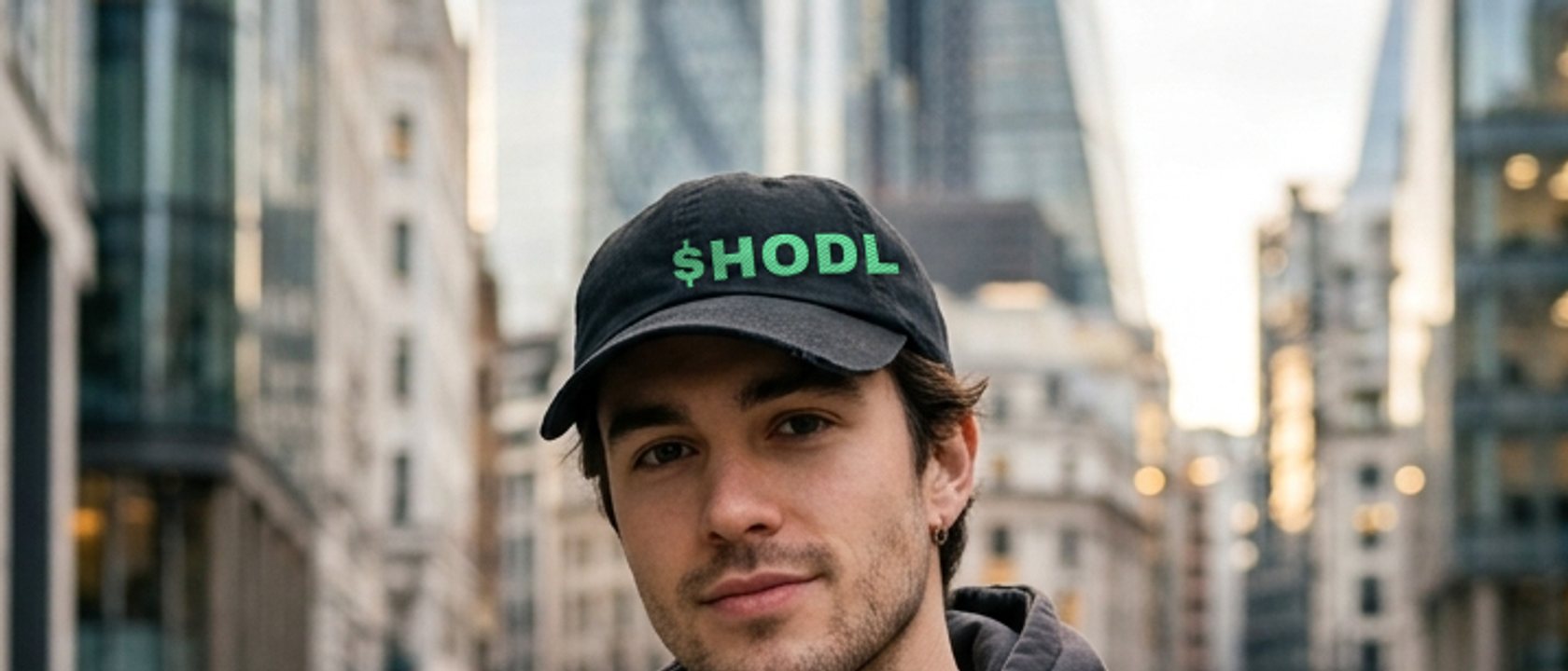 Wide banner — someone wearing a custom-text embroidered cap