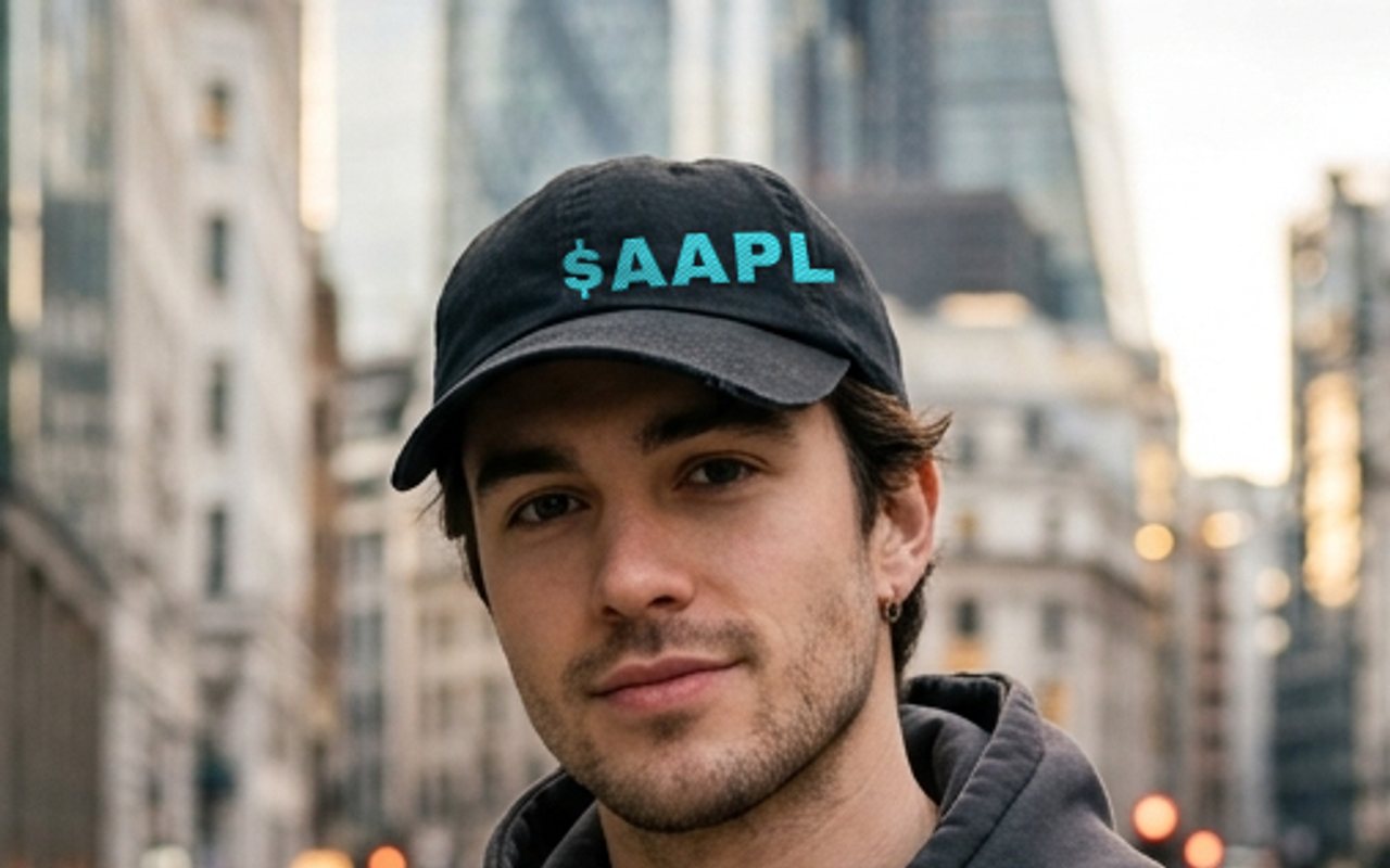 $AAPL embroidered hat, worn