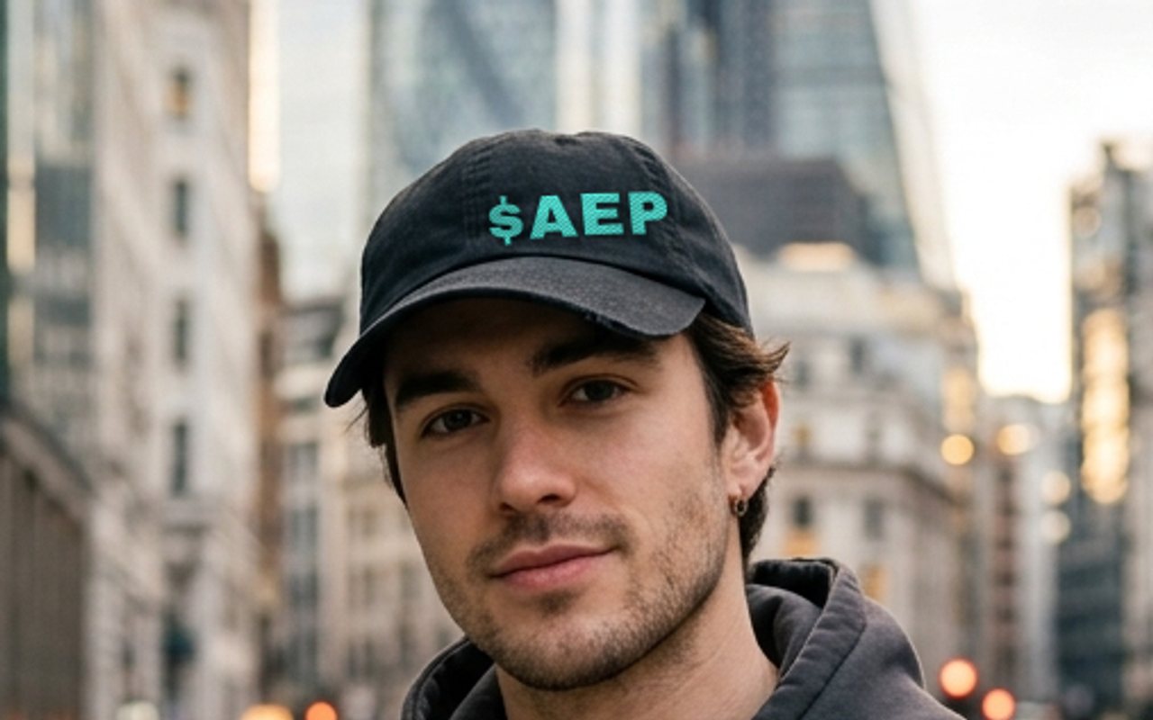$AEP embroidered hat, worn
